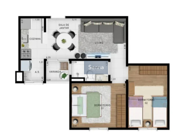 Imagem Imóvel com 2 Quartos à Venda, 52 m² em Bosque Dos Jacarandás - Jundiaí Imagem Imóvel com 2 Quartos à Venda, 52 m² em Bosque Dos Jacarandás - Jundiaí