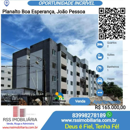 Apartamento com 2 Quartos à Venda, 50 m² em Planalto Boa Esperança - João Pessoa