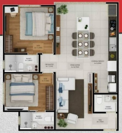 Imagem Apartamento com 2 Quartos à Venda, 110 m² em São Judas - Itajaí Imagem Apartamento com 2 Quartos à Venda, 110 m² em São Judas - Itajaí