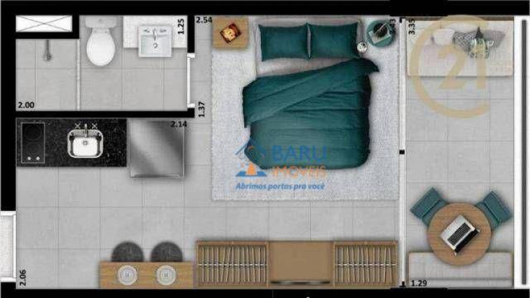Kitnet com 1 Quarto à Venda, 25 m² em Vila Madalena - São Paulo