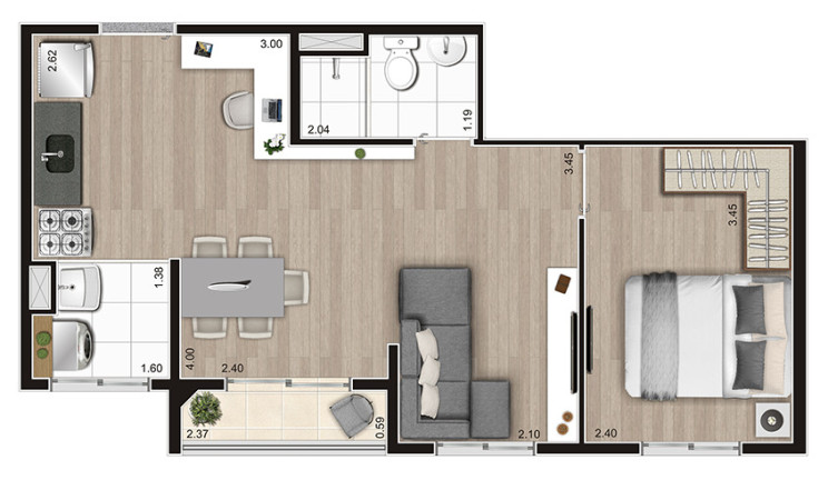 Imagem Apartamento com 2 Quartos à Venda, 37 m² em Parque Ipê - São Paulo