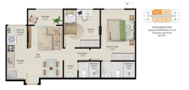 Imagem Apartamento com 2 Quartos à Venda, 50 m² em Santa Inês - Vila Velha