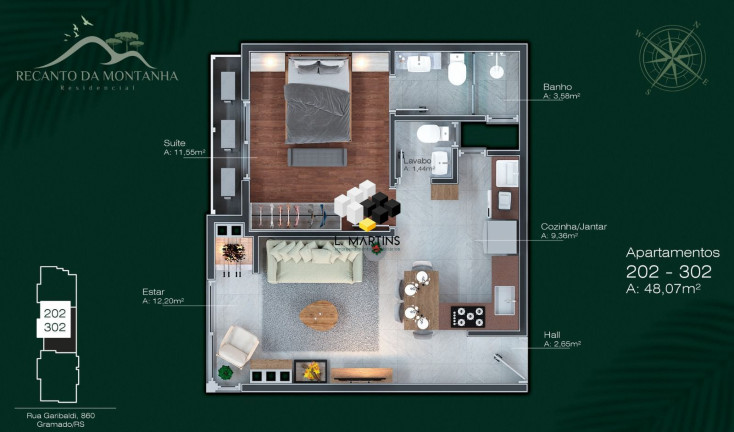 Imagem Apartamento com 1 Quarto à Venda, 48 m² em Centro - Gramado Imagem Apartamento com 1 Quarto à Venda, 48 m² em Centro - Gramado
