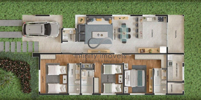 Imagem Casa de Condomínio com 3 Quartos à Venda, 150 m² em Francisco Pereira - Lagoa Santa