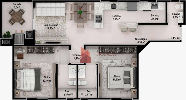 Imagem Apartamento com 2 Quartos à Venda, 74 m² em Vila Operária - Itajaí
