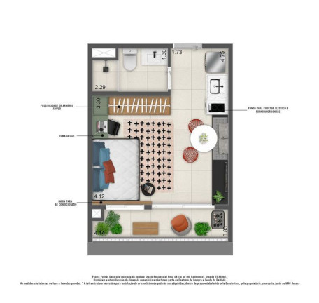 Imagem Apartamento com 1 Quarto à Venda, 25 m² em República - São Paulo