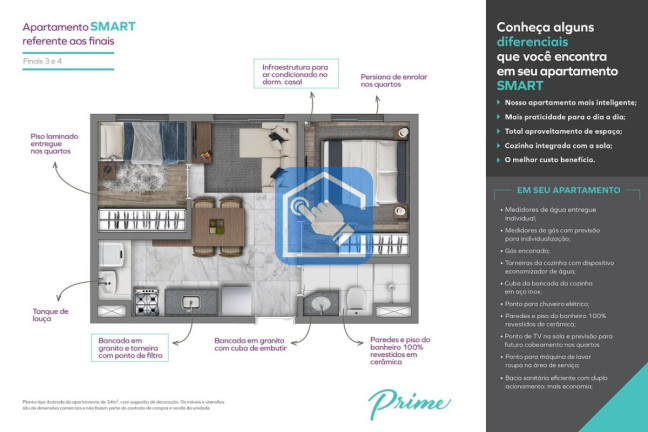 Apartamento com 2 Quartos à Venda, 44 m² em Jardim Caravelas - São Paulo