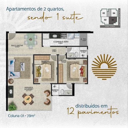 Imagem Apartamento com 2 Quartos à Venda, 78 m² em Praia Do Morro - Guarapari