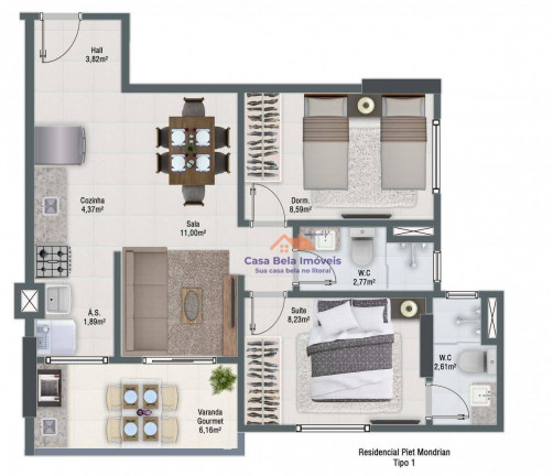 Imagem Apartamento com 2 Quartos à Venda, 57 m² em Vila Guilhermina - Praia Grande Imagem Apartamento com 2 Quartos à Venda, 57 m² em Vila Guilhermina - Praia Grande