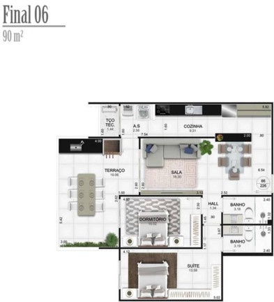 Imagem Apartamento com 2 Quartos à Venda, 90 m² em Guilhermina - Praia Grande