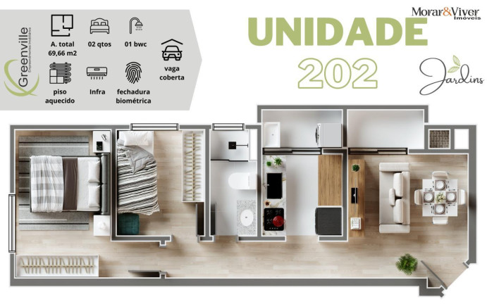 Imagem Apartamento com 3 Quartos à Venda, 72 m² em Cidade Jardim - São José Dos Pinhais