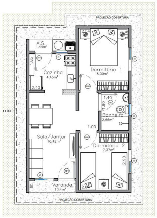 Imagem Casa com 2 Quartos à Venda, 43 m² em Jardim Ivone - Bauru