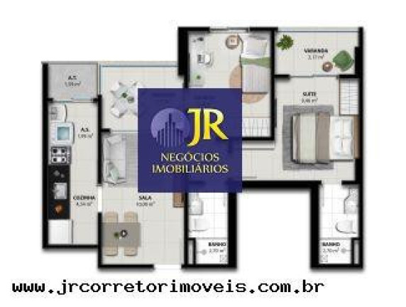 Imagem Apartamento com 2 Quartos à Venda, 60 m² em Jockey De Itaparica - Vila Velha