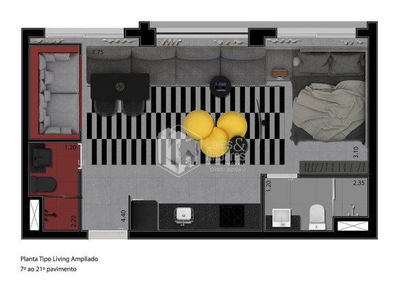Imagem Studio com 1 Quarto à Venda, 38 m² em Perdizes - São Paulo Imagem Studio com 1 Quarto à Venda, 38 m² em Perdizes - São Paulo