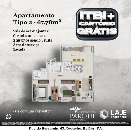 Imagem Apartamento com 2 Quartos à Venda, 63 m² em Cabanagem - Belém Imagem Apartamento com 2 Quartos à Venda, 63 m² em Cabanagem - Belém