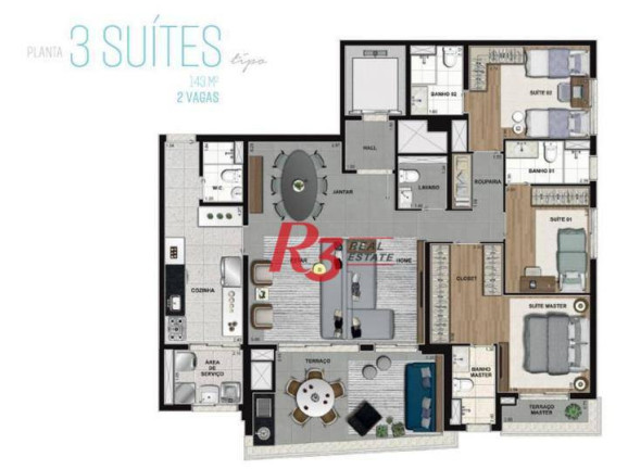 Imagem Apartamento com 3 Quartos à Venda, 252 m² em Boqueirão - Santos