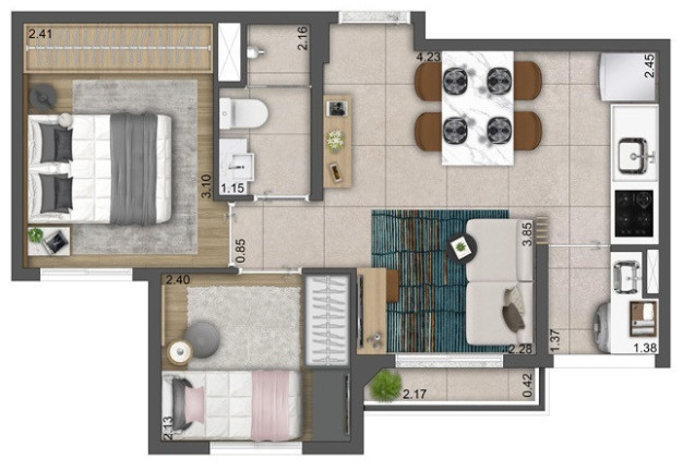 Imagem Imóvel com 2 Quartos à Venda, 37 m² em Imirim - São Paulo