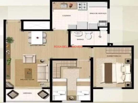 Imagem Apartamento com 2 Quartos à Venda, 54 m² em Vila Nova Esperia - Jundiaí