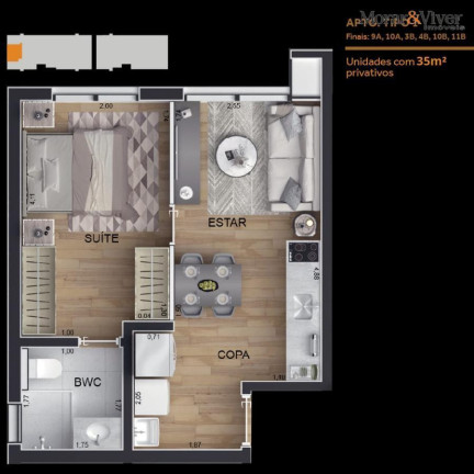 Imagem Apartamento com 1 Quarto à Venda, 35 m² em Rebouças - Curitiba Imagem Apartamento com 1 Quarto à Venda, 35 m² em Rebouças - Curitiba