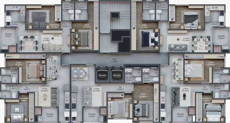 Imagem Apartamento com 2 Quartos à Venda, 62 m² em Morretes - Itapema