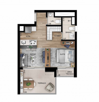 Imagem Apartamento com 1 Quarto à Venda, 44 m² em Itaim Bibi - São Paulo