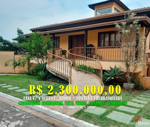 Imagem Casa com 4 Quartos à Venda, 500 m² em Caxambu - Jundiaí Imagem Casa com 4 Quartos à Venda, 500 m² em Caxambu - Jundiaí