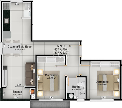 Imagem Apartamento com 1 Quarto à Venda, 60 m² em Nossa Senhora Do Rosário - Santa Maria Imagem Apartamento com 1 Quarto à Venda, 60 m² em Nossa Senhora Do Rosário - Santa Maria