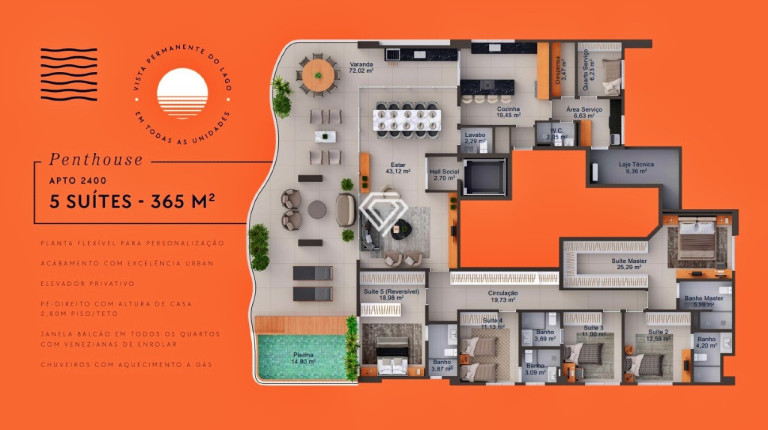 Imagem Cobertura à Venda, 316 m² em Graciosa Orla 14 - Palmas Imagem Cobertura à Venda, 316 m² em Graciosa Orla 14 - Palmas