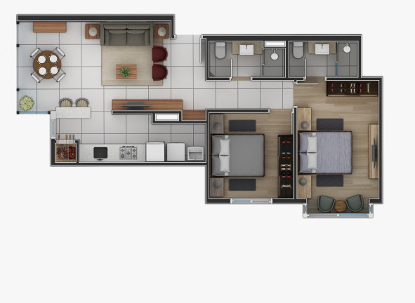Imagem Apartamento com 2 Quartos à Venda, 71 m² em Centro  - Canela
