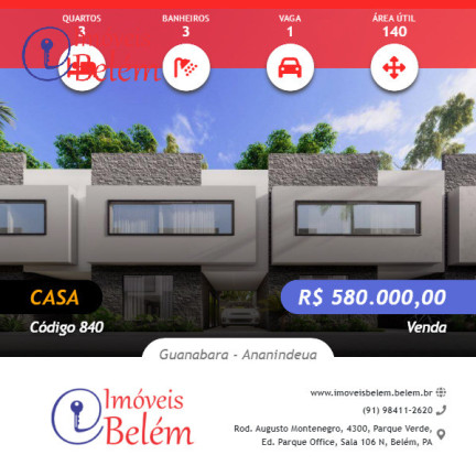 Imagem Casa com 3 Quartos à Venda, 140 m² em Guanabara - Ananindeua Imagem Casa com 3 Quartos à Venda, 140 m² em Guanabara - Ananindeua