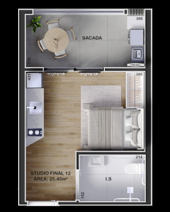 Imagem Apartamento com 1 Quarto à Venda, 86 m² em Boa Vista - Curitiba