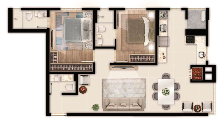 Imagem Apartamento com 2 Quartos à Venda, 87 m² em Centro - Itapema