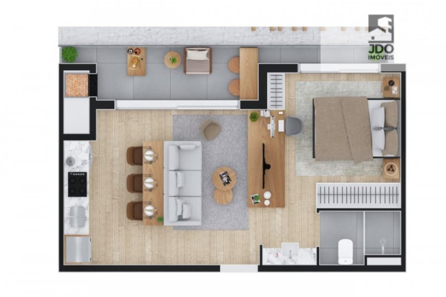 Imagem Apartamento com 1 Quarto à Venda, 48 m² em Batel - Curitiba Imagem Apartamento com 1 Quarto à Venda, 48 m² em Batel - Curitiba
