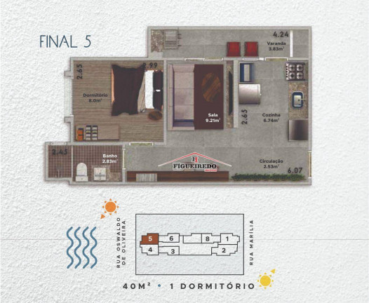 Imagem Apartamento com 1 Quarto à Venda, 44 m² em Boqueirão - Praia Grande
