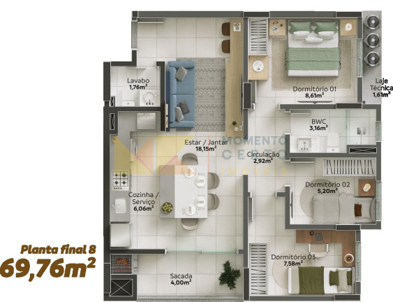 Imagem Apartamento com 2 Quartos à Venda, 51 m² em água Verde - Blumenau Imagem Apartamento com 2 Quartos à Venda, 51 m² em água Verde - Blumenau