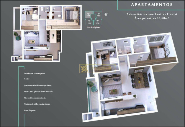Imagem Apartamento com 2 Quartos à Venda, 68 m² em Kobrasol - São José Imagem Apartamento com 2 Quartos à Venda, 68 m² em Kobrasol - São José