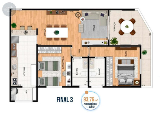 Imagem Apartamento com 1 Quarto à Venda, 53 m² em Aviação - Praia Grande