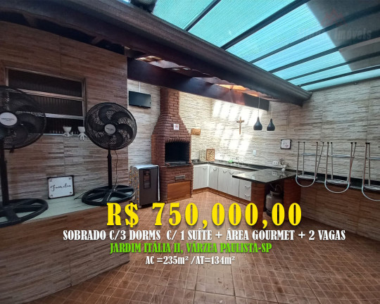 Imagem Sobrado com 3 Quartos à Venda, 235 m² em Jardim Itália - Várzea Paulista Imagem Sobrado com 3 Quartos à Venda, 235 m² em Jardim Itália - Várzea Paulista