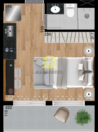 Imagem Studio com 1 Quarto à Venda, 27 m² em Centro - Curitiba Imagem Studio com 1 Quarto à Venda, 27 m² em Centro - Curitiba