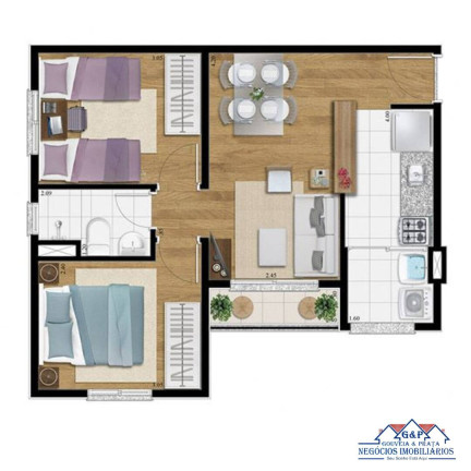 Imagem Apartamento com 2 Quartos à Venda,  em Jardim Marilu - Carapicuíba