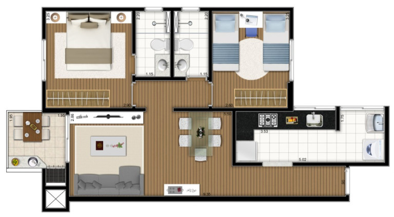 Imagem Imóvel com 2 Quartos à Venda, 63 m² em Campestre - Santo André