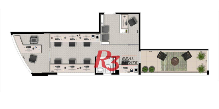 Imagem Sala Comercial à Venda, 35 m² em Ponta Da Praia - Santos
