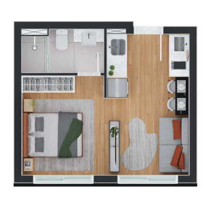 Imagem Apartamento com 1 Quarto à Venda, 36 m² em Rebouças - Curitiba Imagem Apartamento com 1 Quarto à Venda, 36 m² em Rebouças - Curitiba