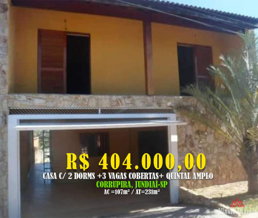 Casa com 2 Quartos à Venda, 107 m² em Corrupira - Jundiaí