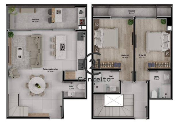 Imagem Imóvel com 2 Quartos à Venda, 117 m² em Estreito - Florianópolis