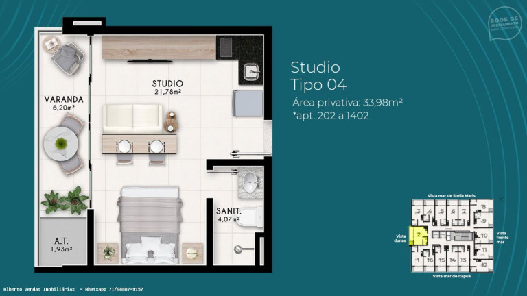 Imagem Apartamento com 1 Quarto à Venda, 24 m² em Itapuã - Salvador