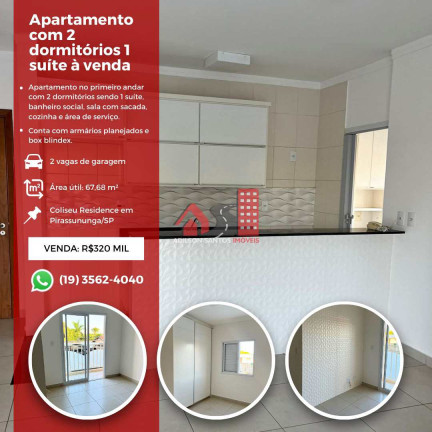 Apartamento com 2 Quartos à Venda,  em Centro - Pirassununga