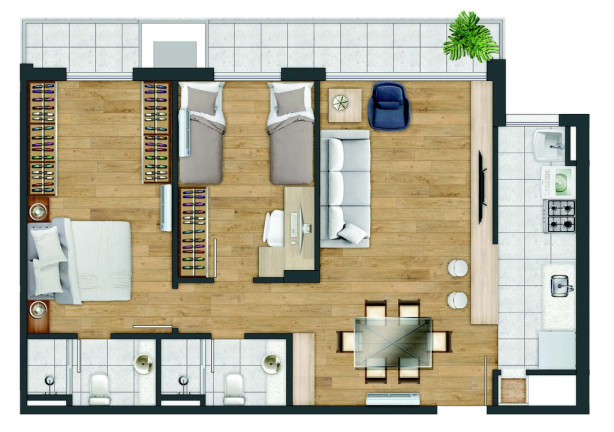Imagem Apartamento com 2 Quartos à Venda, 74 m² em Bela Vista - Porto Alegre