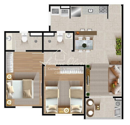 Imagem Apartamento com 2 Quartos à Venda, 62 m² em Residencial Novo Horizonte - Taubaté Imagem Apartamento com 2 Quartos à Venda, 62 m² em Residencial Novo Horizonte - Taubaté