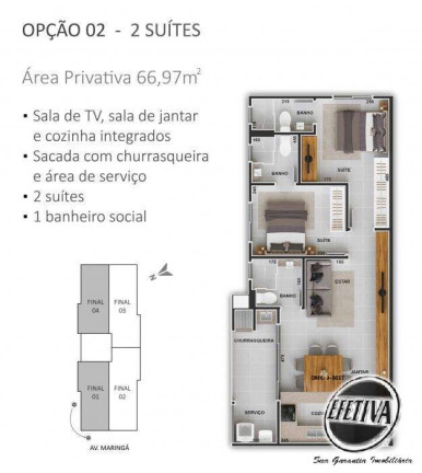 Imagem Apartamento com 2 Quartos à Venda, 67 m² em Caioba - Matinhos Imagem Apartamento com 2 Quartos à Venda, 67 m² em Caioba - Matinhos